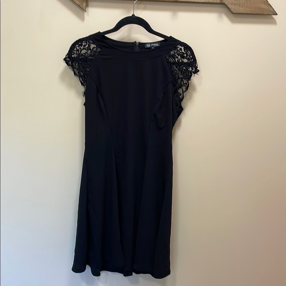 Black Sheath Dress with Flutter Cap Sleeves